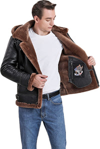 Landing Leathers Men Monogram Collection B-3 Sheepskin Bomber Jacket