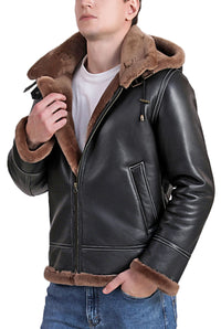 Landing Leathers Men Monogram Collection B-3 Sheepskin Bomber Jacket