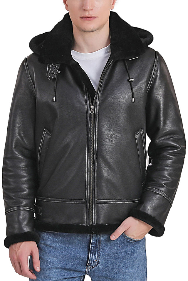 Landing Leathers Men Monogram Collection B-3 Sheepskin Bomber Jacket