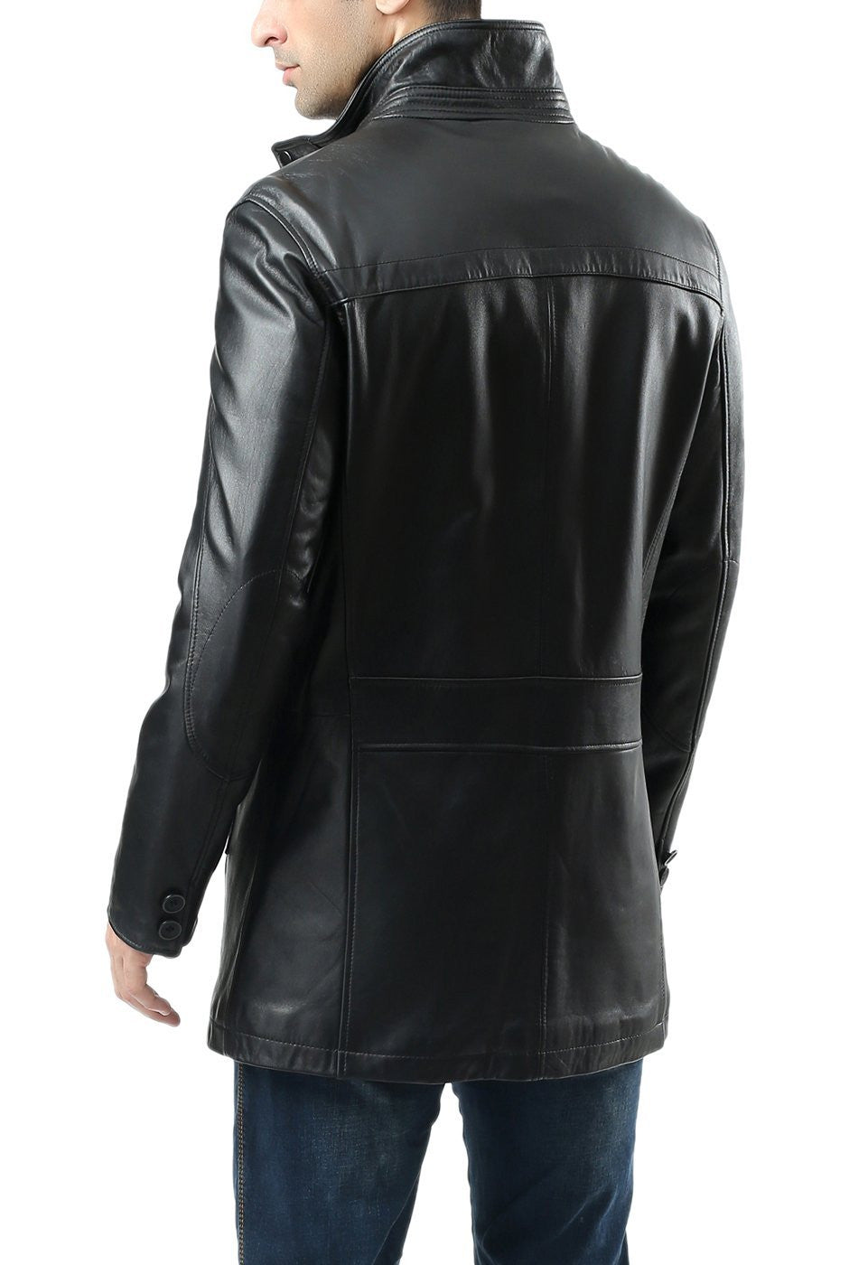 BGSD Men Chad New Zealand Lambskin Leather Car Coat