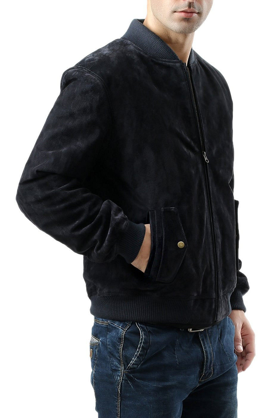 BGSD Men Urban Leather Bomber Jacket