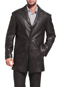 BGSD Men Carter Three-Button New Zealand Lambskin Car Coat