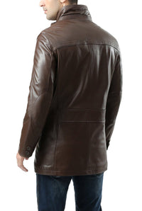 BGSD Men Chad New Zealand Lambskin Leather Car Coat