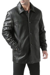 BGSD Men Samuel New Zealand Lambskin Leather Car Coat