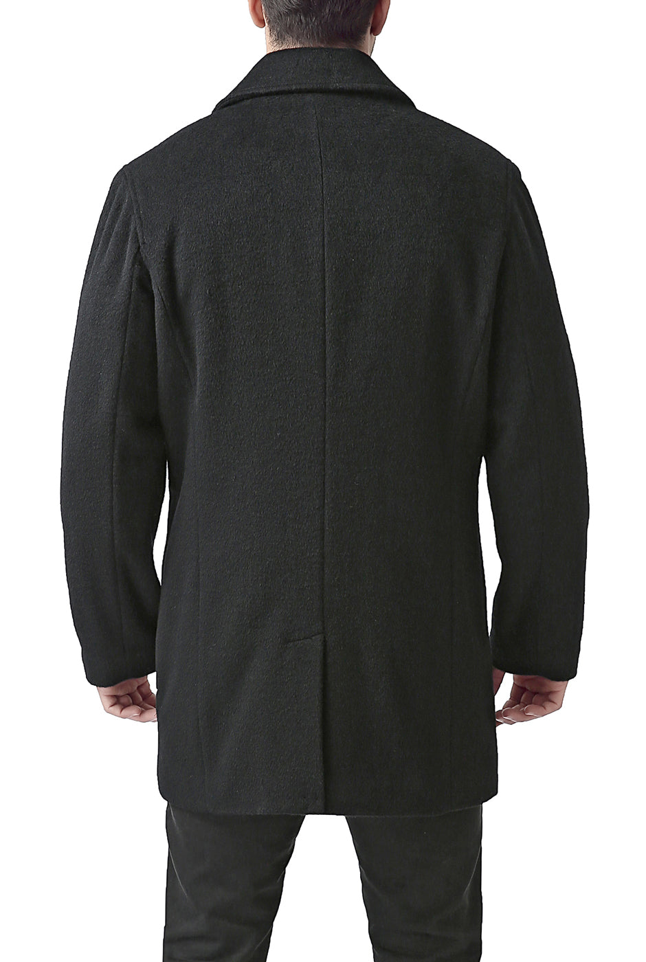 BGSD Men John Wool Blend Car Coat with Removable Bib