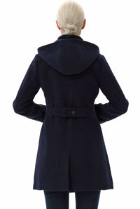 BGSD Women Ava Toggle Hooded Duffle Wool Coat