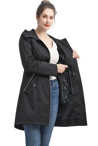 BGSD Women Zip-Out Lined Hooded Raincoat