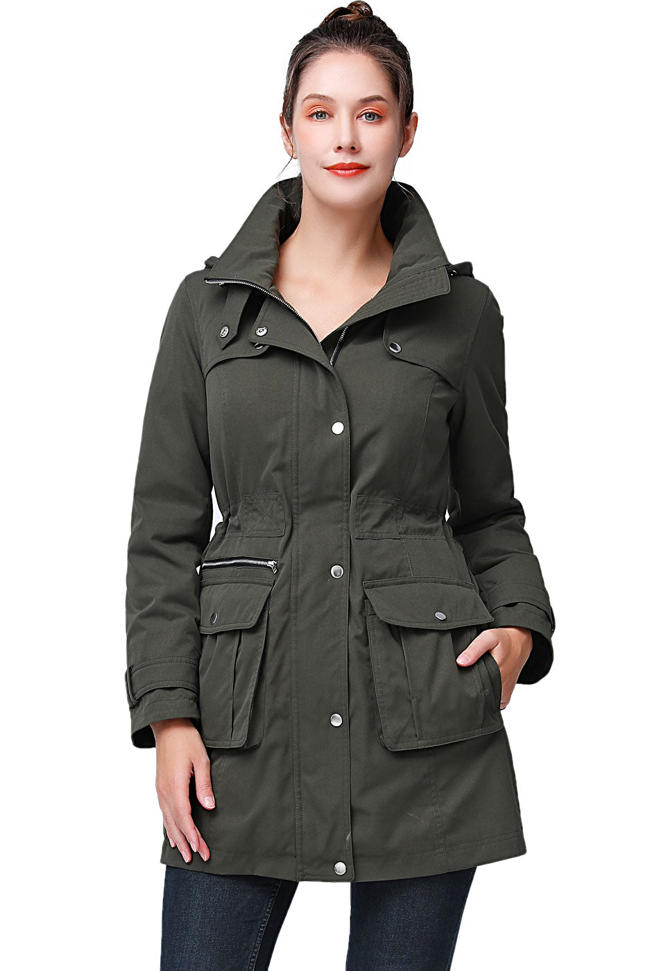 BGSD Women Jamie Water-Resistant Hooded Zip-Out Lined Anorak