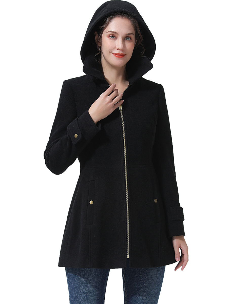 BGSD Women Bao Hooded Wool Coat