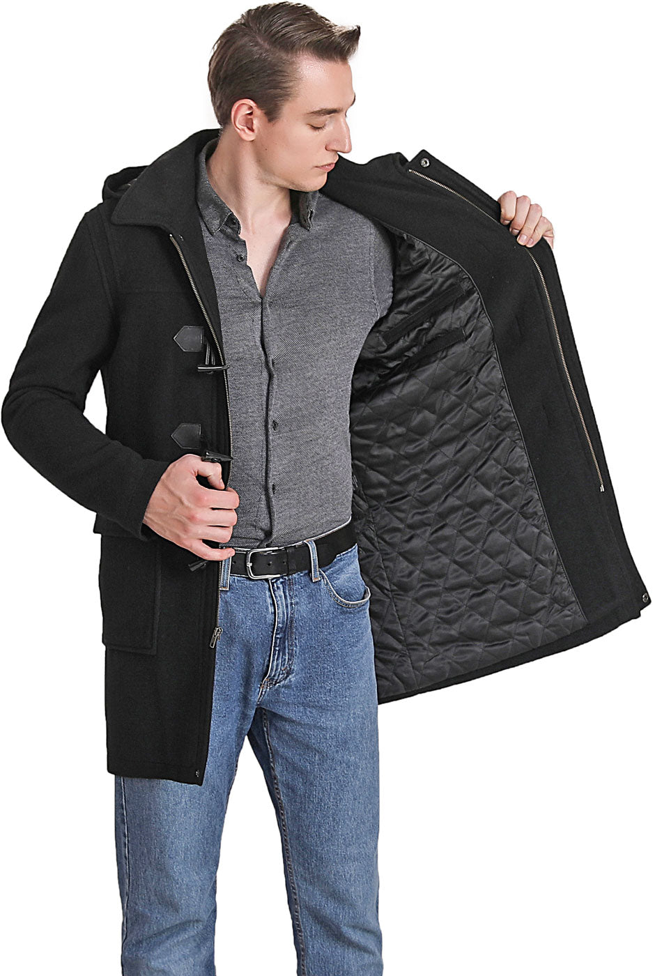 Landing Leathers Men Mason Wool Blend Duffle Toggle Coat