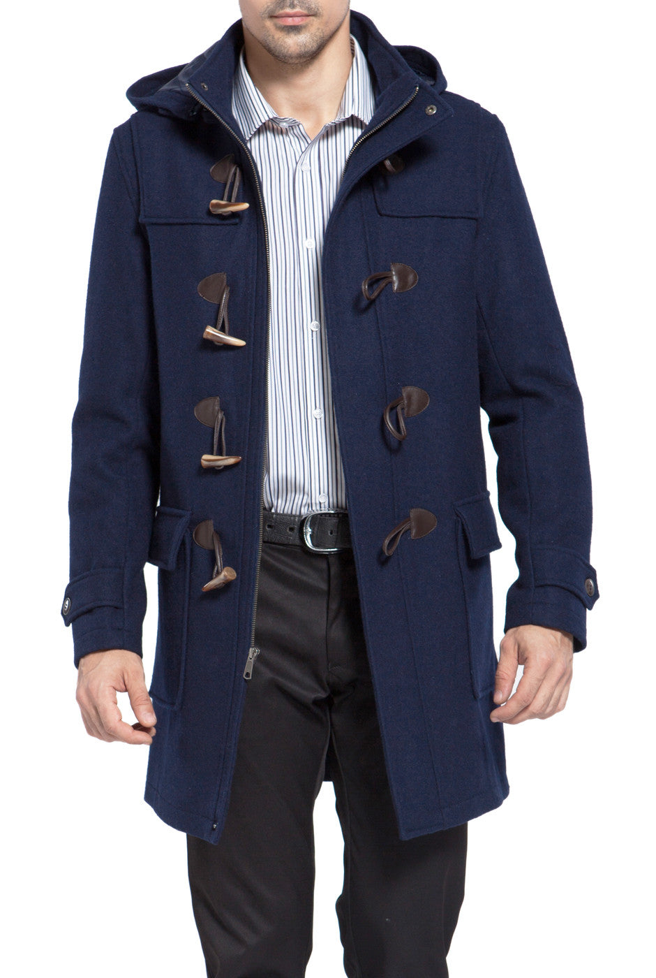 BGSD Men Benjamin Wool Blend Classic Duffle Coat Luxury Lane