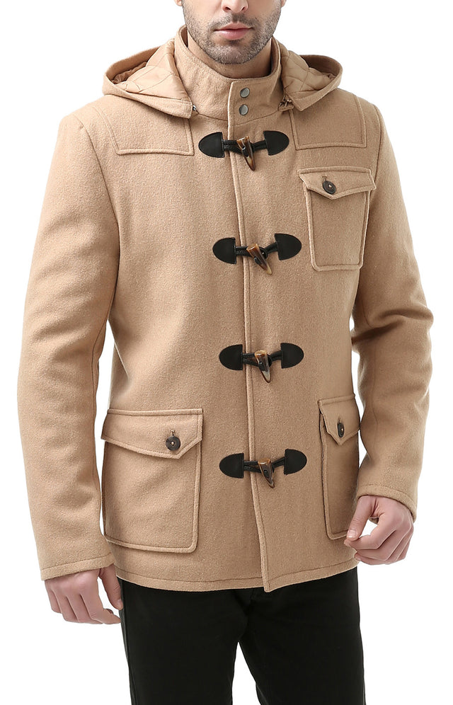 BGSD Men Nathan Wool Blend Patch Pocket Short Toggle Coat