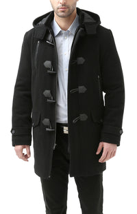 BGSD Men Tyson Wool Blend Leather Trimmed Toggle Coat