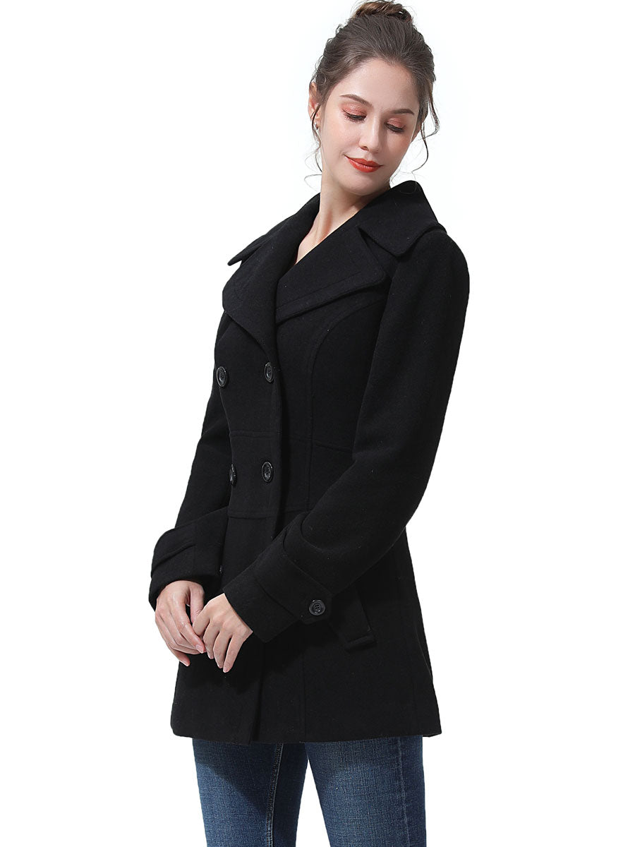 Women's pleated outlet peacoat