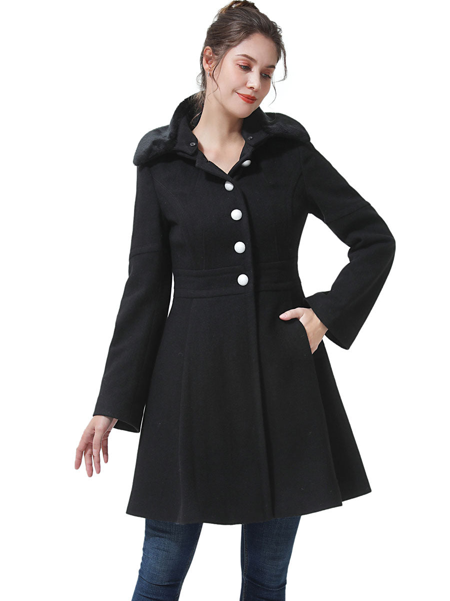 Women's hooded wool winter on sale coats