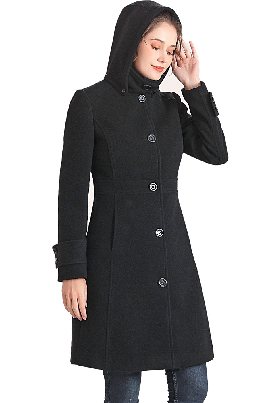 BGSD Women Jem Stand-Collar Wool Coat