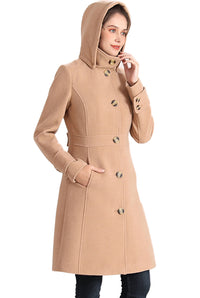 BGSD Women Jem Stand-Collar Wool Coat