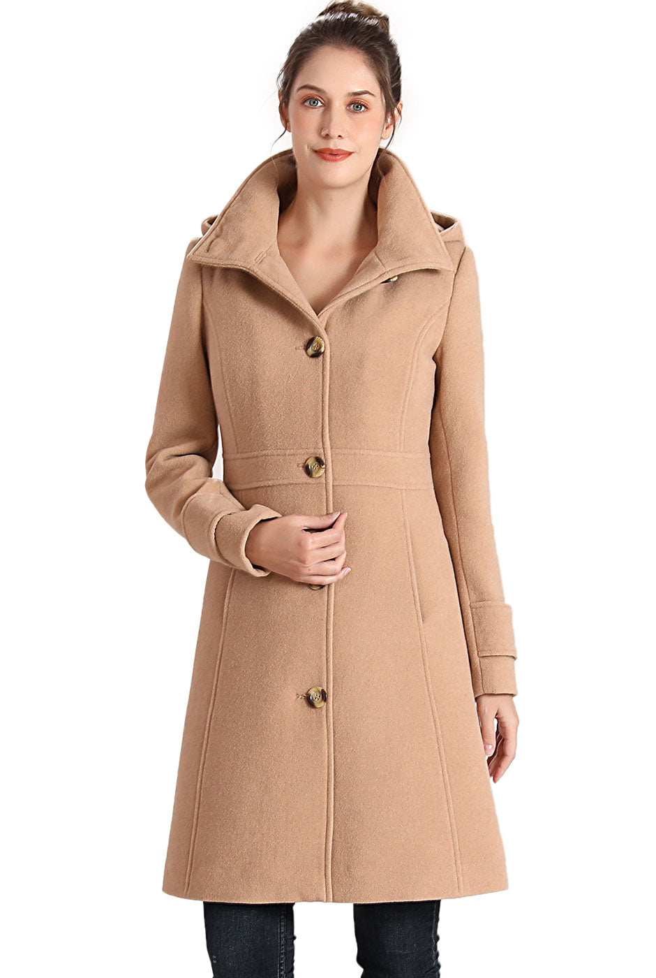 BGSD Women Jem Stand-Collar Wool Coat