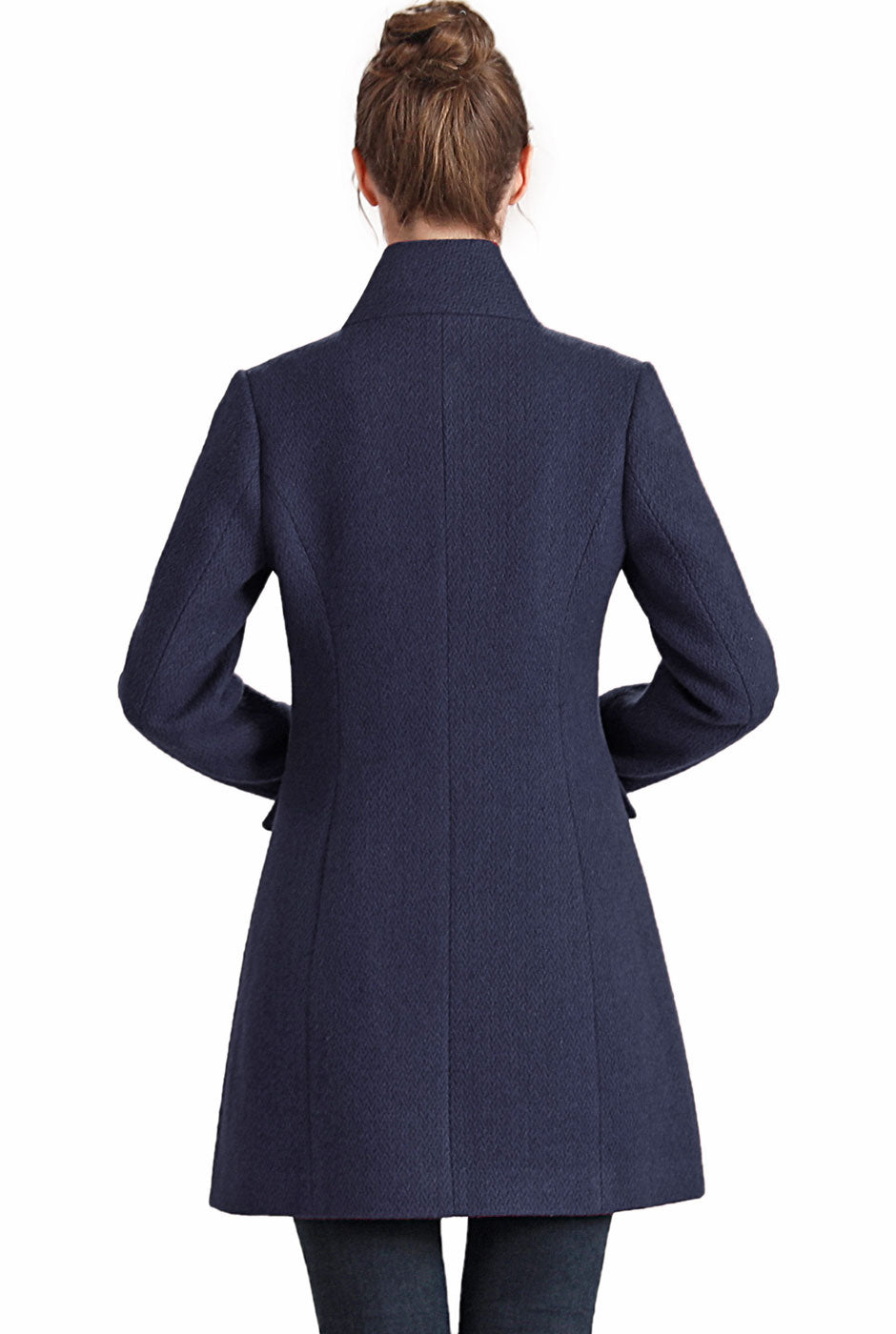 BGSD Women Sue Wool Stand Collar Walker Coat