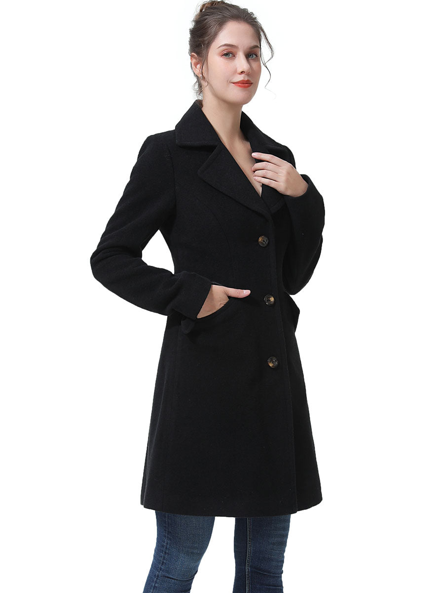 BGSD Women Ada Mid-Length Wool Walking Coat