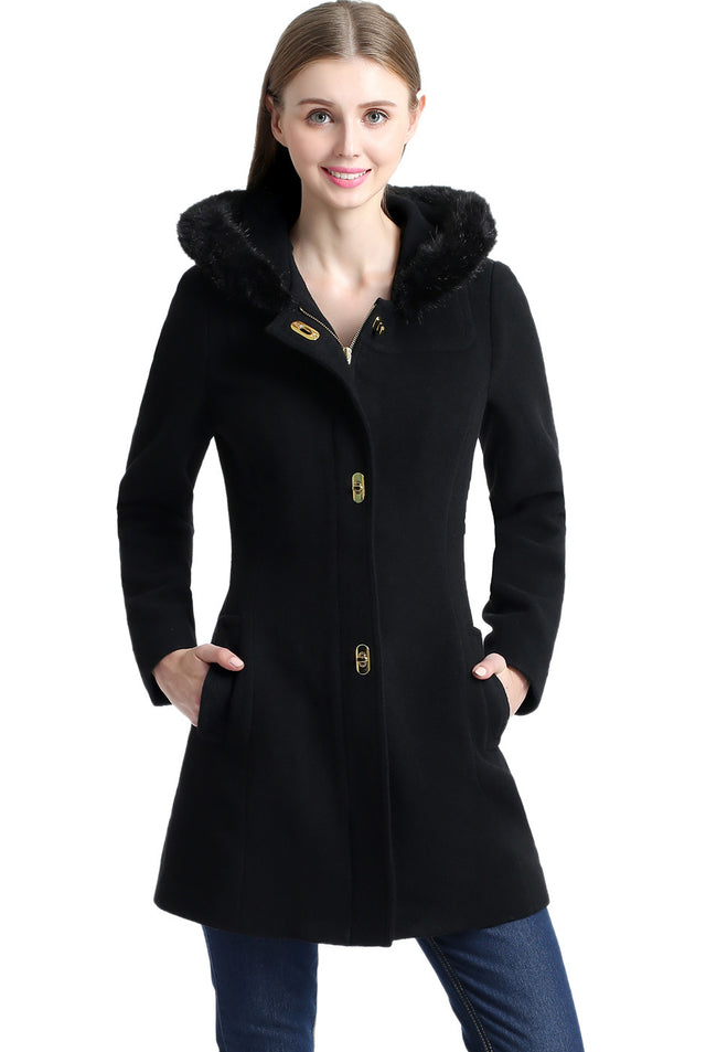 BGSD Women Lana Wool Hooded Parka Coat