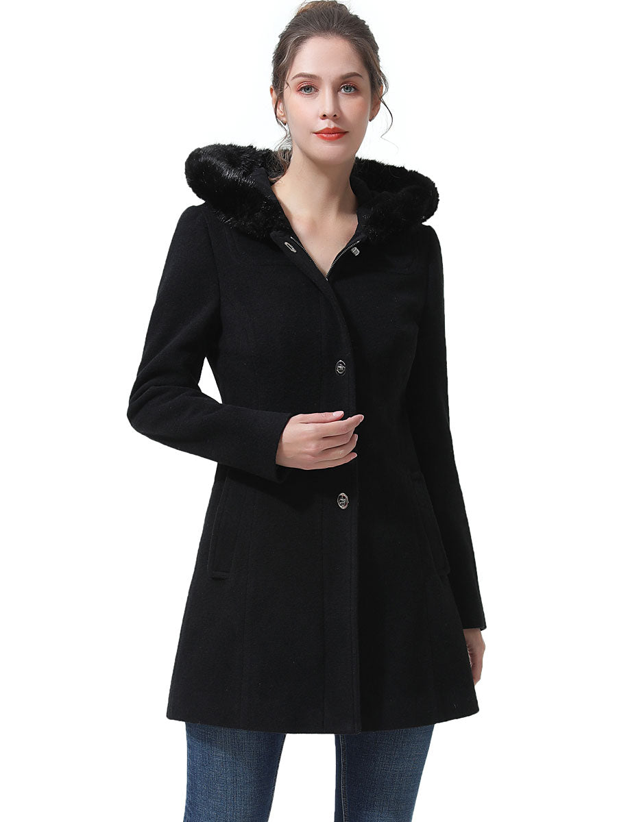 BGSD Women Lia Hooded Wool Coat