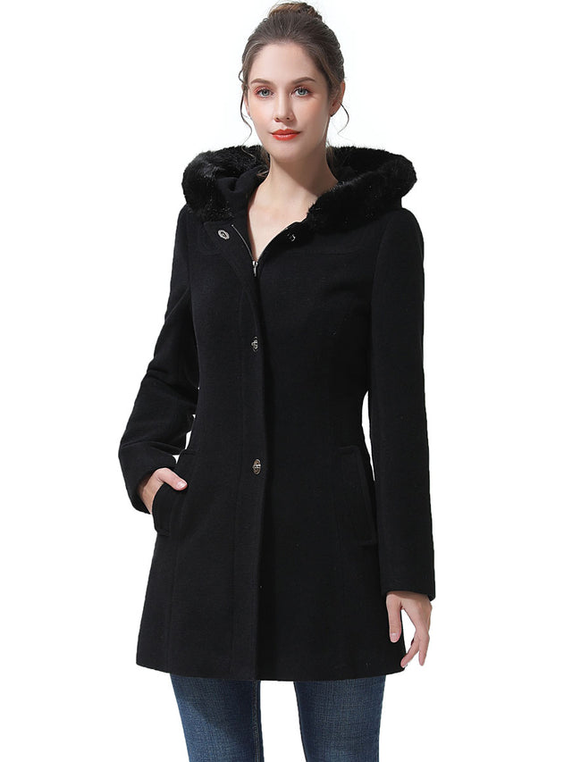 BGSD Women Lia Hooded Wool Coat