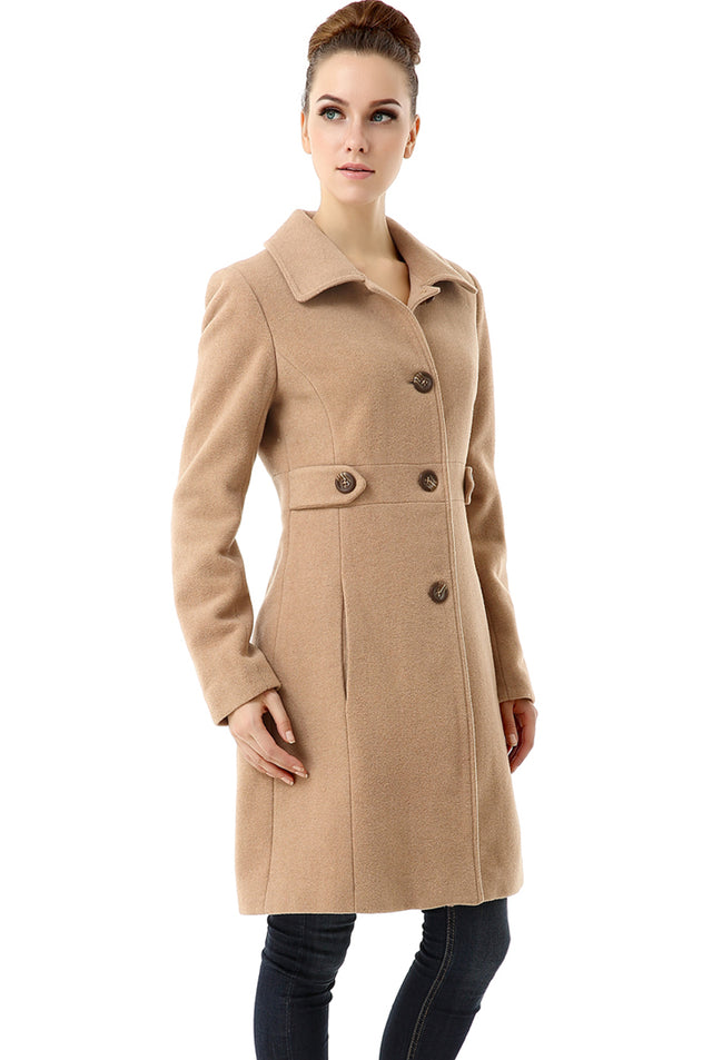 BGSD Women Heather Wool Walking Coat