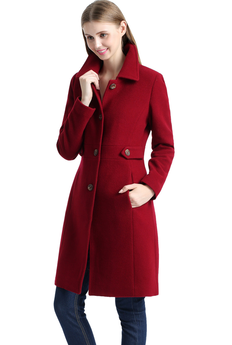 BGSD Women Heather Wool Walking Coat