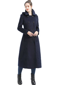 BGSD Women Lea Hooded Full Length Long Wool Coat