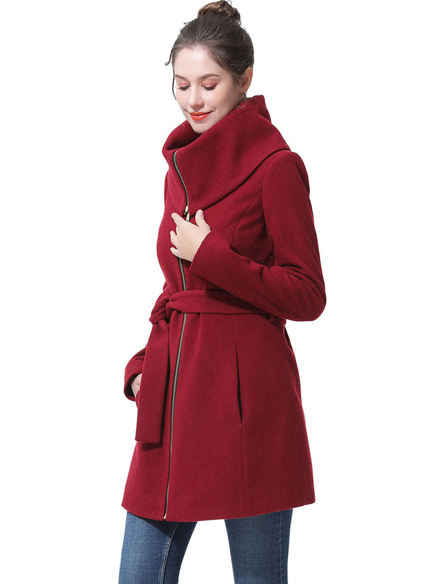 BGSD Women Aya Belted Wool Coat