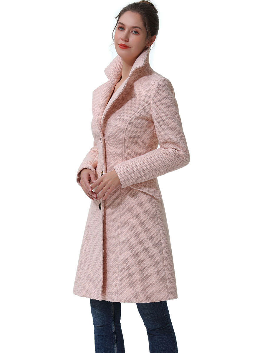 BGSD Women Ann Fit & Flare Boucle Wool Coat