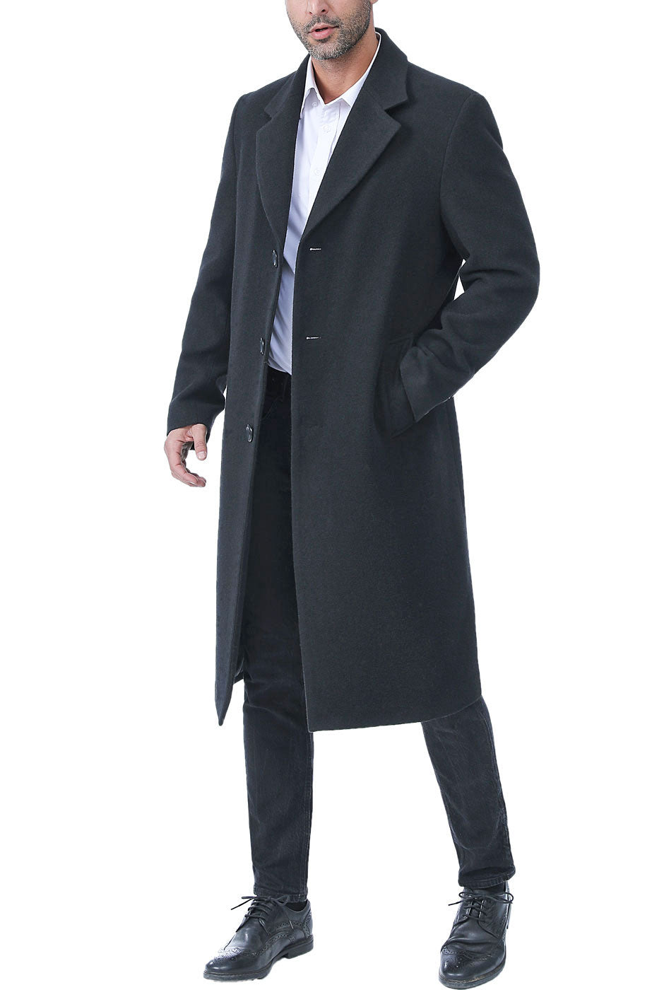 BGSD Men Hart Wool Blend Full Length Long Coat