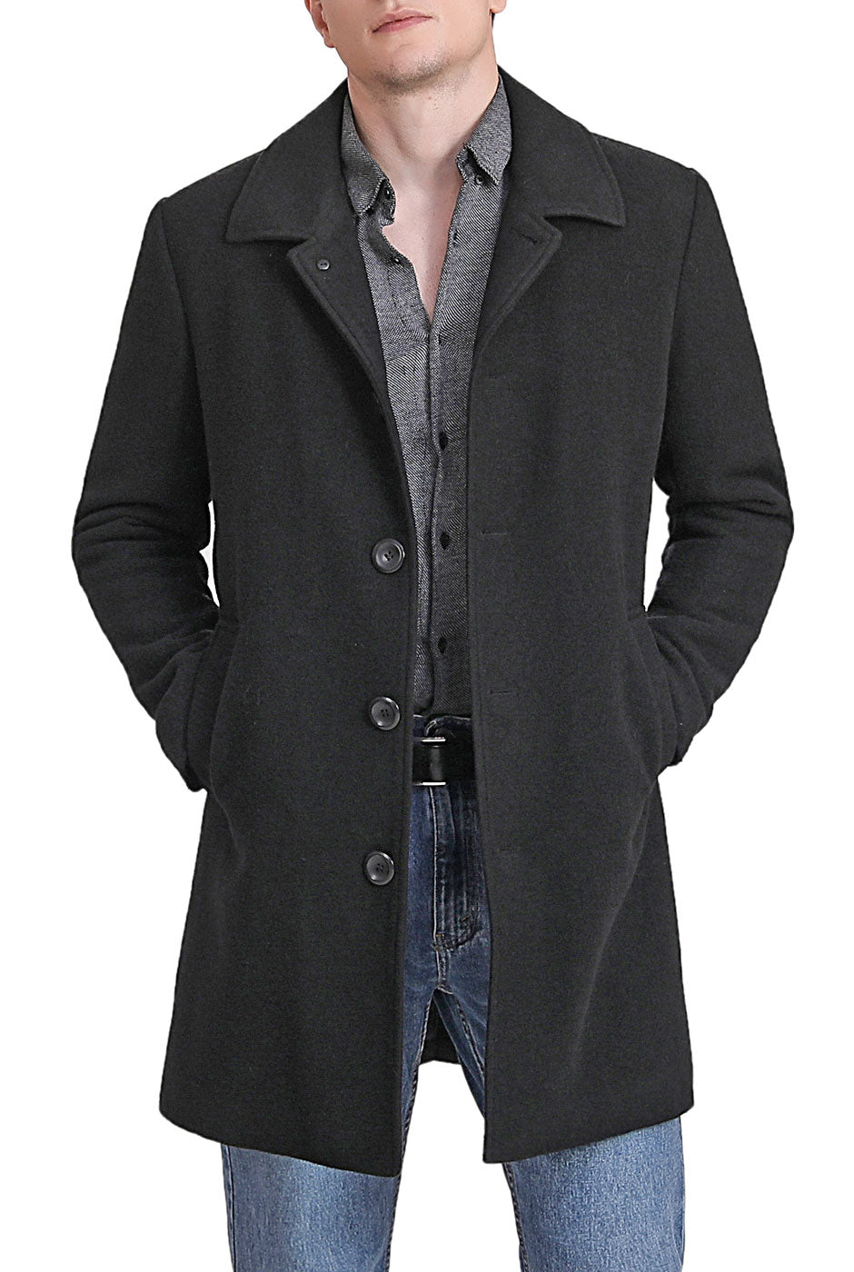 BGSD Men Baker Wool Blend Walker Coat