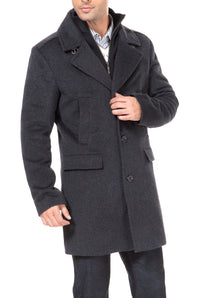 BGSD Men Steven Cashmere Blend Bibbed Walking Coat