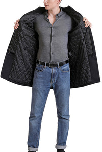 Landing Leathers Men Karl Cashmere Wool Blend Coat with Removable Bib