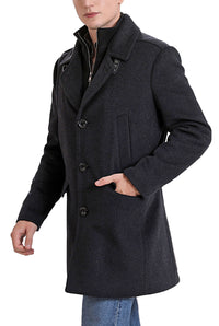 Landing Leathers Men Karl Cashmere Wool Blend Coat with Removable Bib