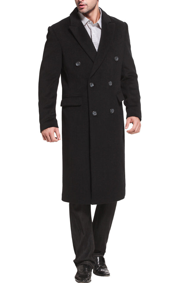 BGSD Men Josh Cashmere & Wool Blend Double Breasted Long Coat