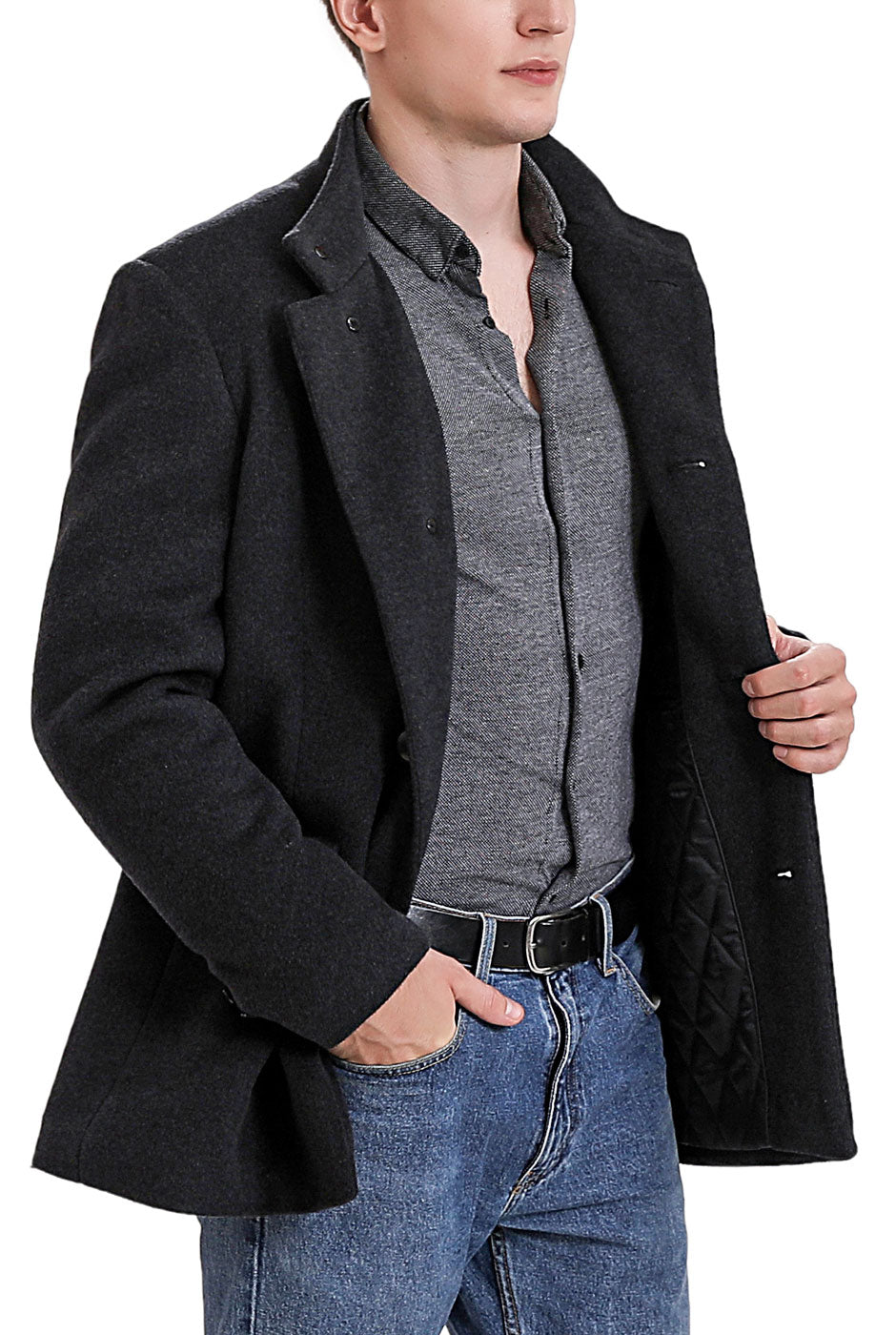 BGSD Men Perry Cashmere Wool Blend City Coat