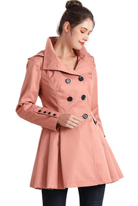 BGSD Women Nicole Waterproof Hooded Fit & Flare Trench Coat