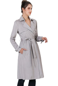 BGSD Women Charlotte Long Suede Trench Coat