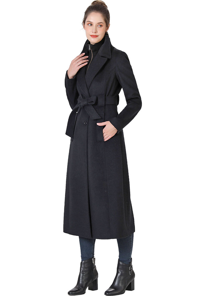 BGSD Women May Belted Wrap Wool Trench Coat