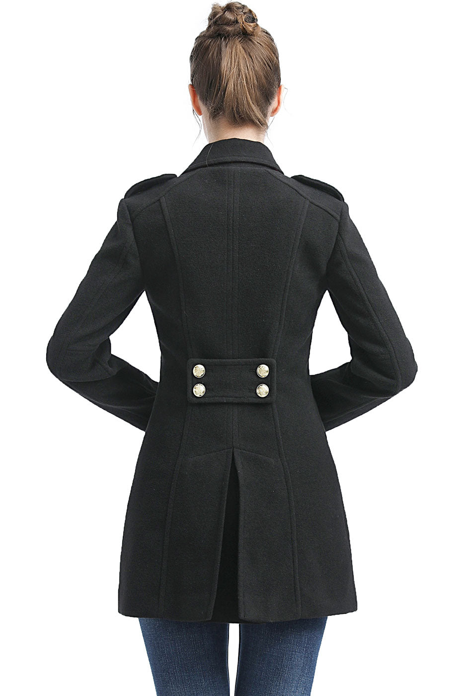 BGSD Women Victoria Wool Fitted Military Melton Coat – Luxury Lane