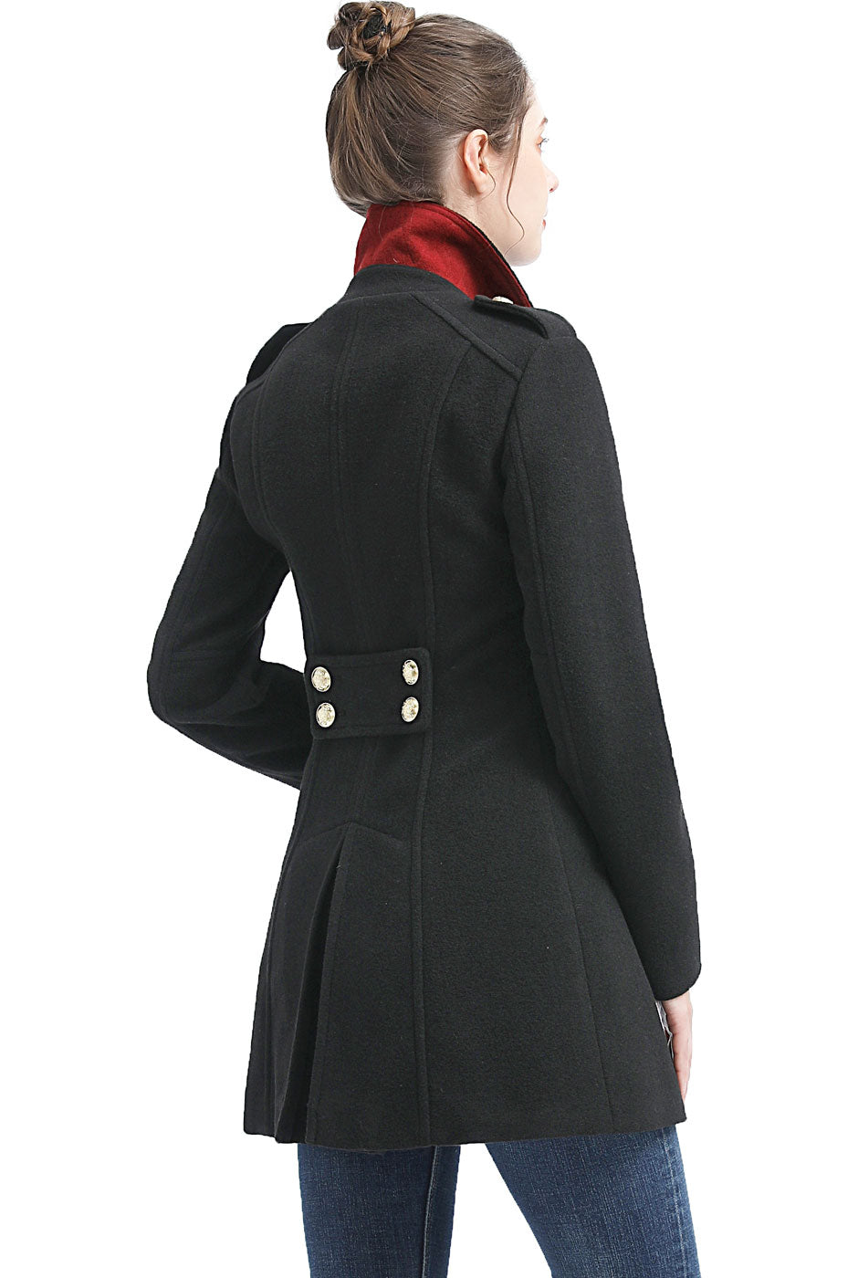 BGSD Women Victoria Wool Fitted Military Melton Coat Luxury Lane