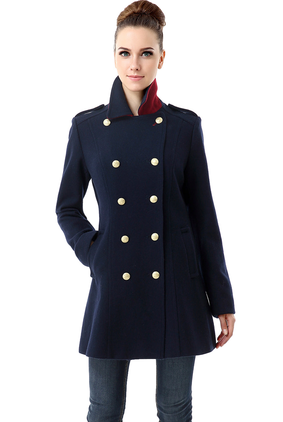 Navy wool sale military women's coat