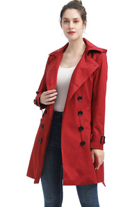 BGSD Women Alexa Waterproof Classic Hooded Trench Coat