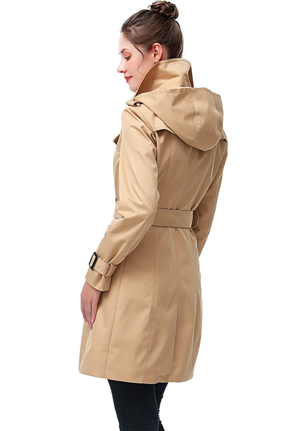 Hooded belted 2024 trench coat