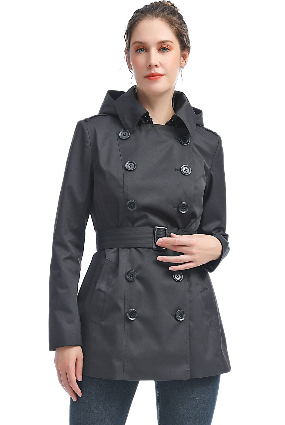 Short black cheap coat womens