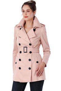 BGSD Women Evelyn Waterproof Classic Hooded Short Trench Coat