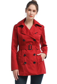 BGSD Women Evelyn Waterproof Classic Hooded Short Trench Coat